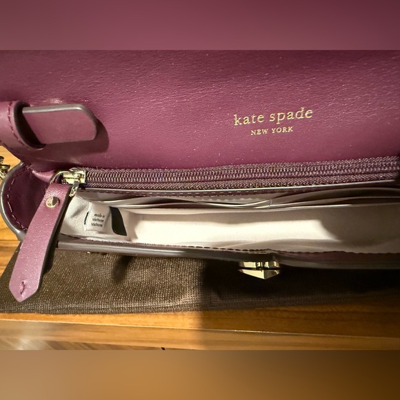 Kate Spade Nicola Purple Leopard Print Leather & Calf Hair Crossbody Bag - Picture 8 of 8